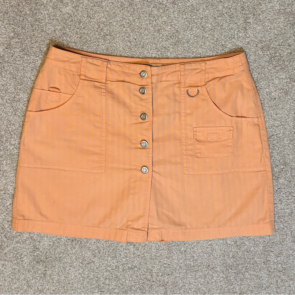 Reba Peach Button-Front Pencil Skirt